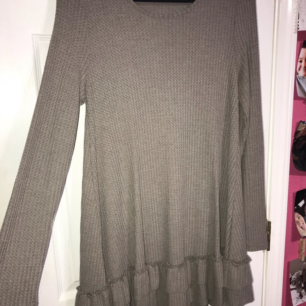 Grey sweater blouse